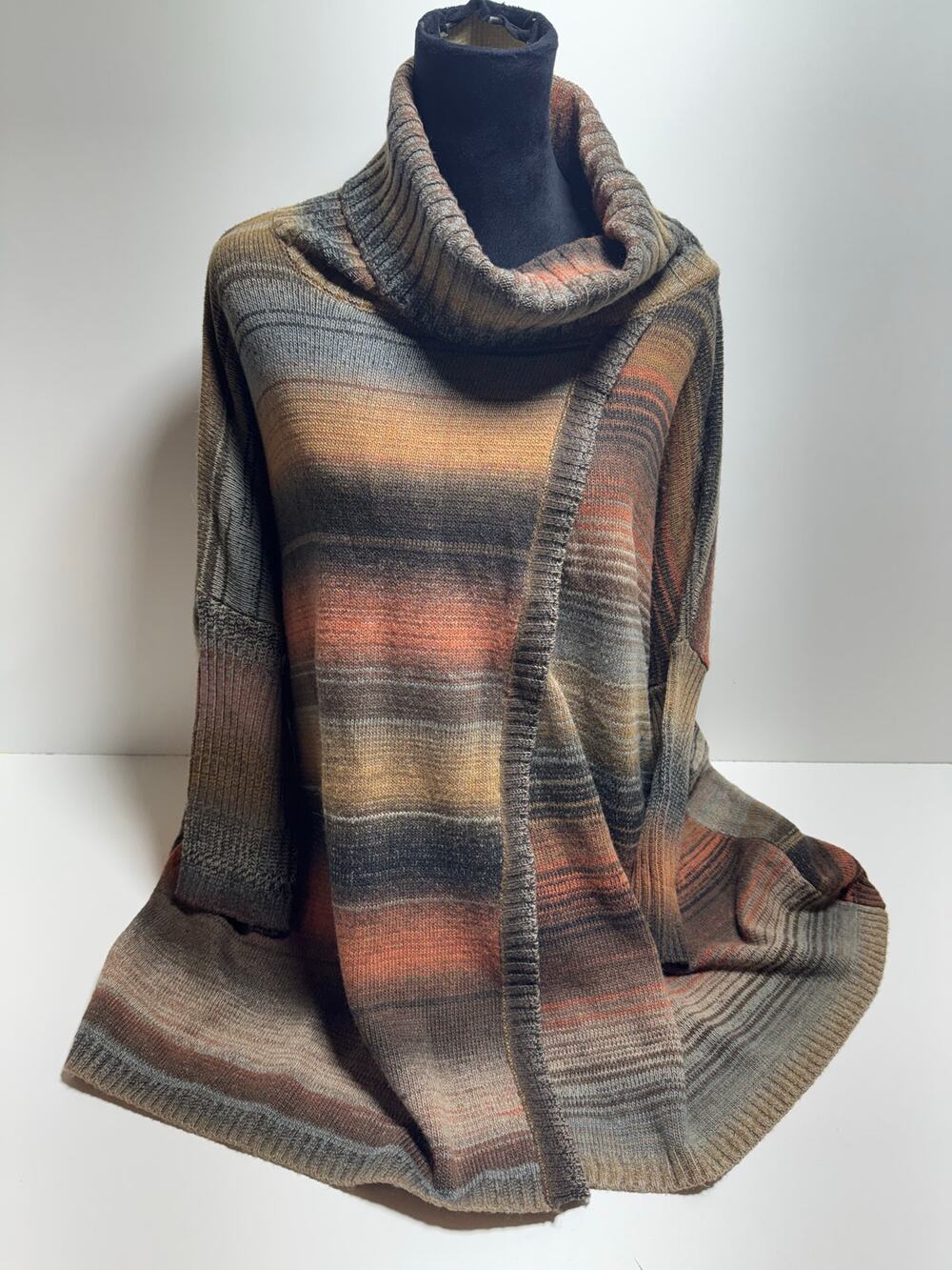 Anthropologie Dor Dor Couture Women’s Cowl Neck Dolman Poncho Shawl Sweater Sz S